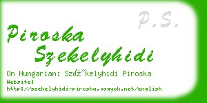 piroska szekelyhidi business card